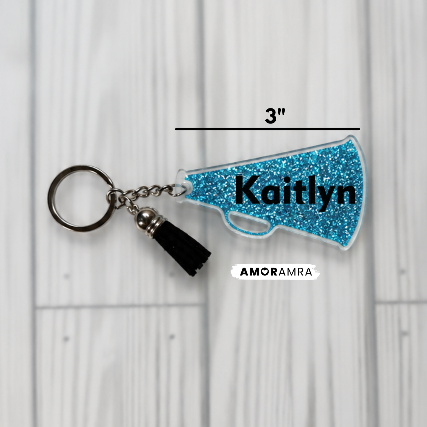 Personalized Cheer Megaphone Keychain | Cheer Bag Tag