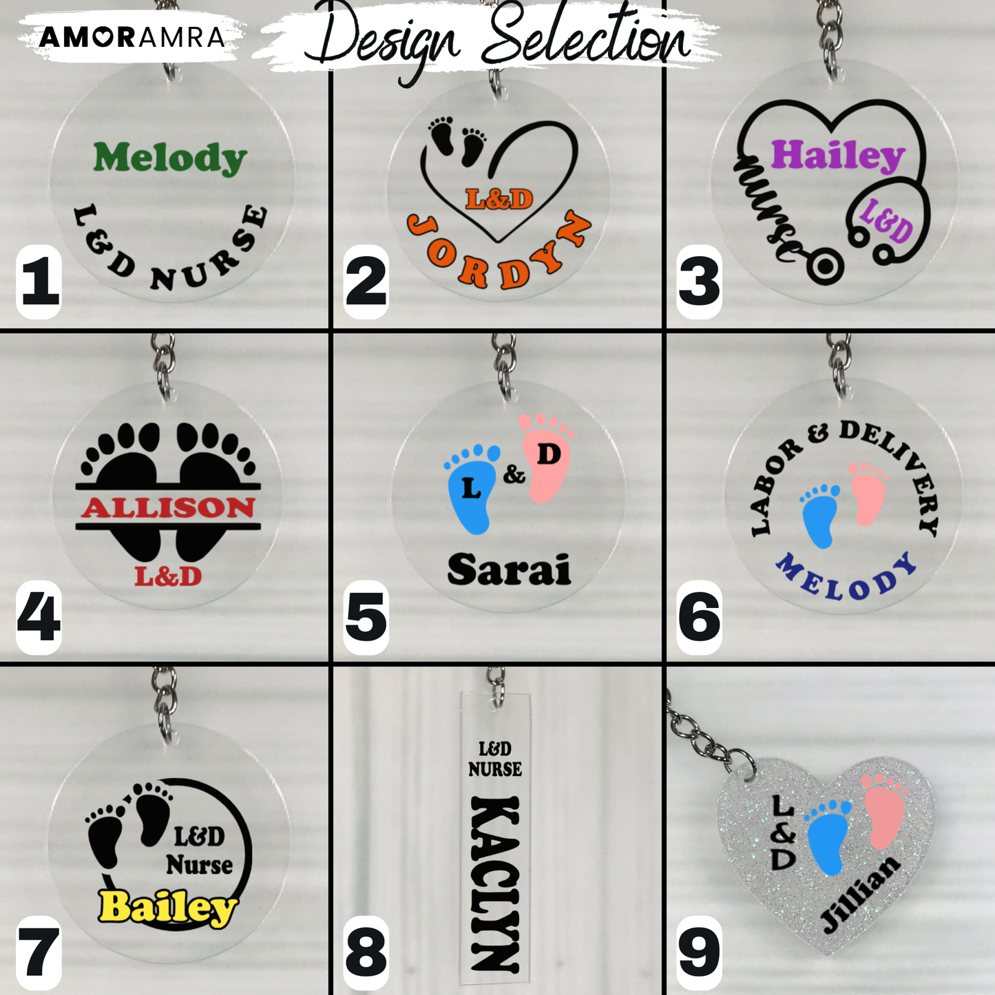 Personalized Labor and Delivery Nurse Keychain