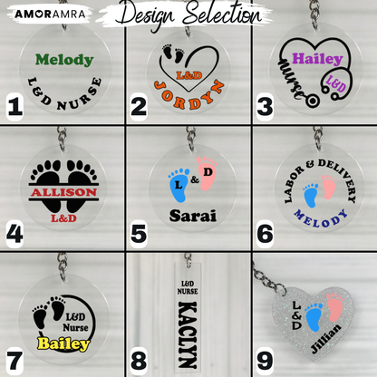 Personalized Labor and Delivery Nurse Keychain