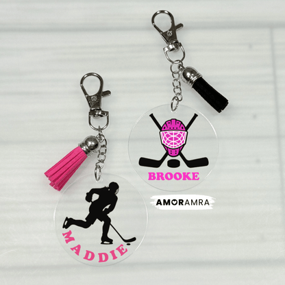Personalized Ice Hockey Keychain