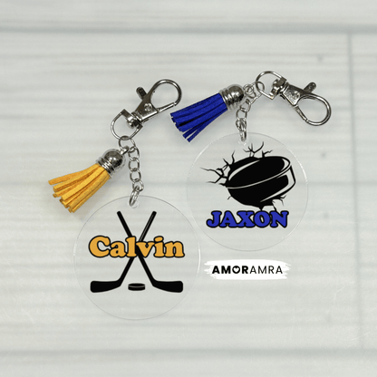 Personalized Ice Hockey Keychain
