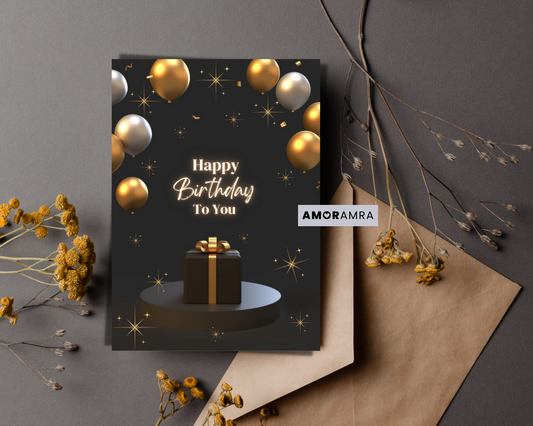 Birthday Card | Black - Amor Amra