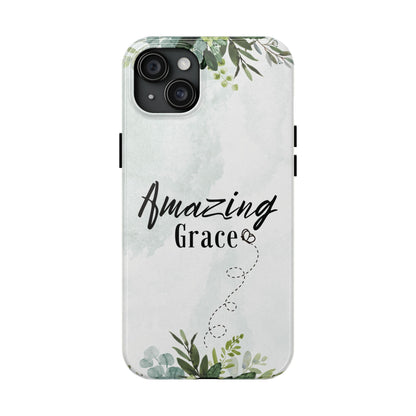 Watercolor Greenery Amazing Grace iPhone Case