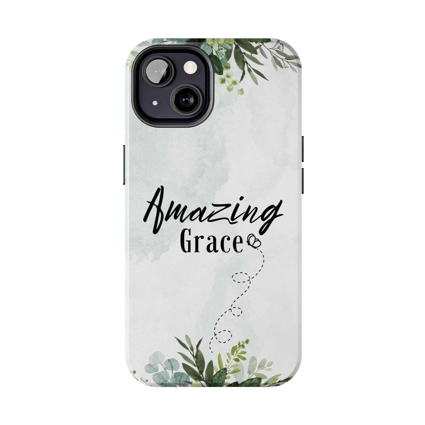 Watercolor Greenery Amazing Grace iPhone Case