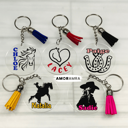 Personalized Horse Keychain | Cowgirl