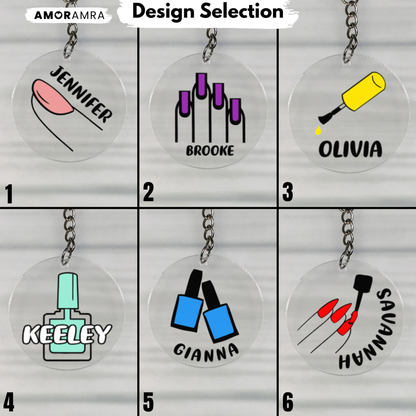 Personalized Nail Tech Keychain
