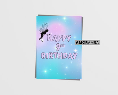 Birthday Card | Happy 9th Birthday - Amor Amra