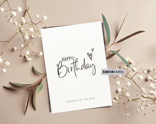 Printable Birthday Card | Hearts - Amor Amra