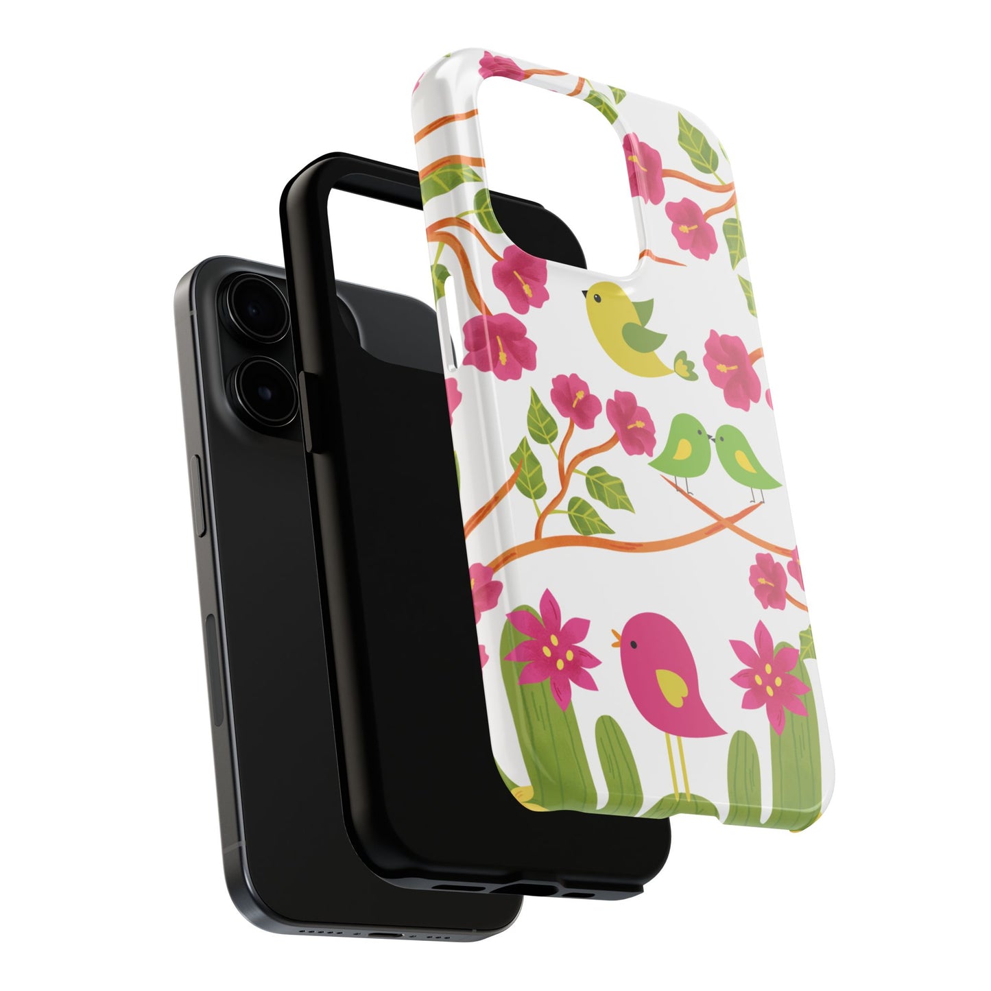 Cute Bird and Flower iPhone Case