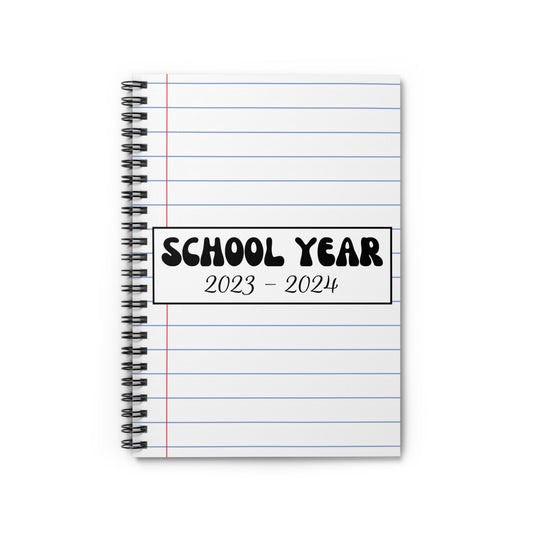 Notebook Paper Cover: School Year 2023-2024 Notebook - Amor Amra