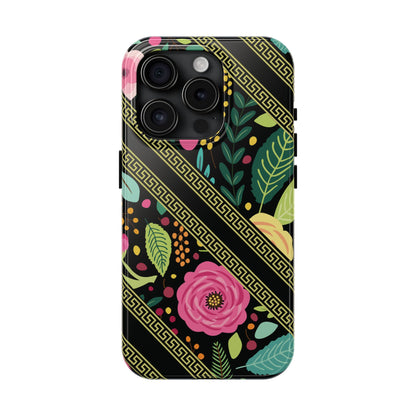 Elegant Black Floral Design iPhone Case