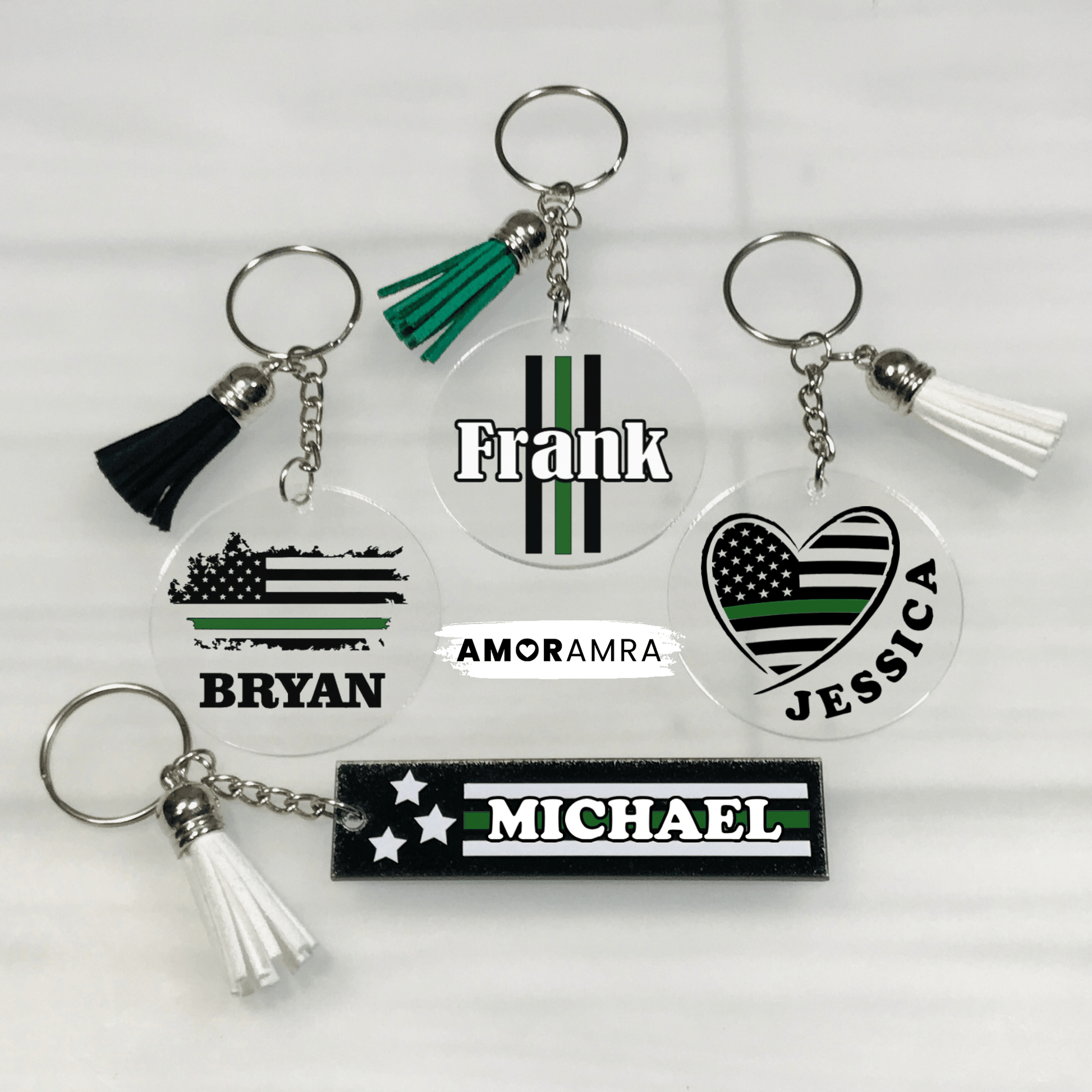 Personalize Thin Green Line Keychain, Thin Green Line Gift, Custom Military Federal Agents Park Rangers Border Patrol Wildlife Officers Gift, thin green line flag gift keychain, federal agent gift, park ranger keychain gift, border patrol gift, conservation gifts, tgl gift
