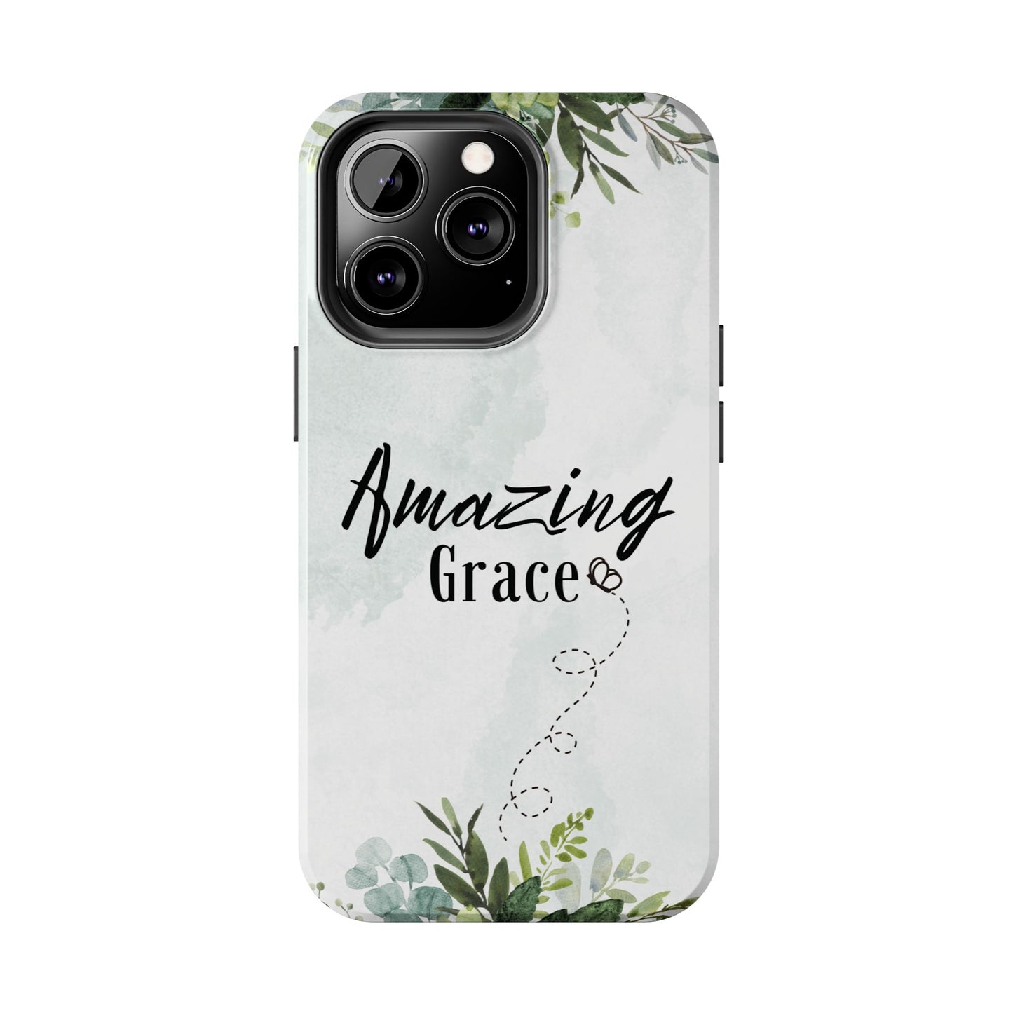 Watercolor Greenery Amazing Grace iPhone Case