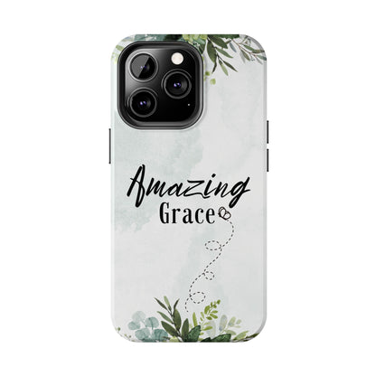 Watercolor Greenery Amazing Grace iPhone Case