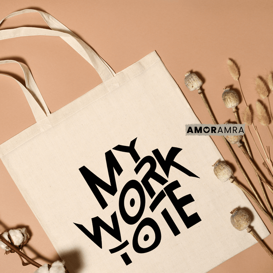 Tote Bag - "My Work Tote" Bag - Amor Amra
