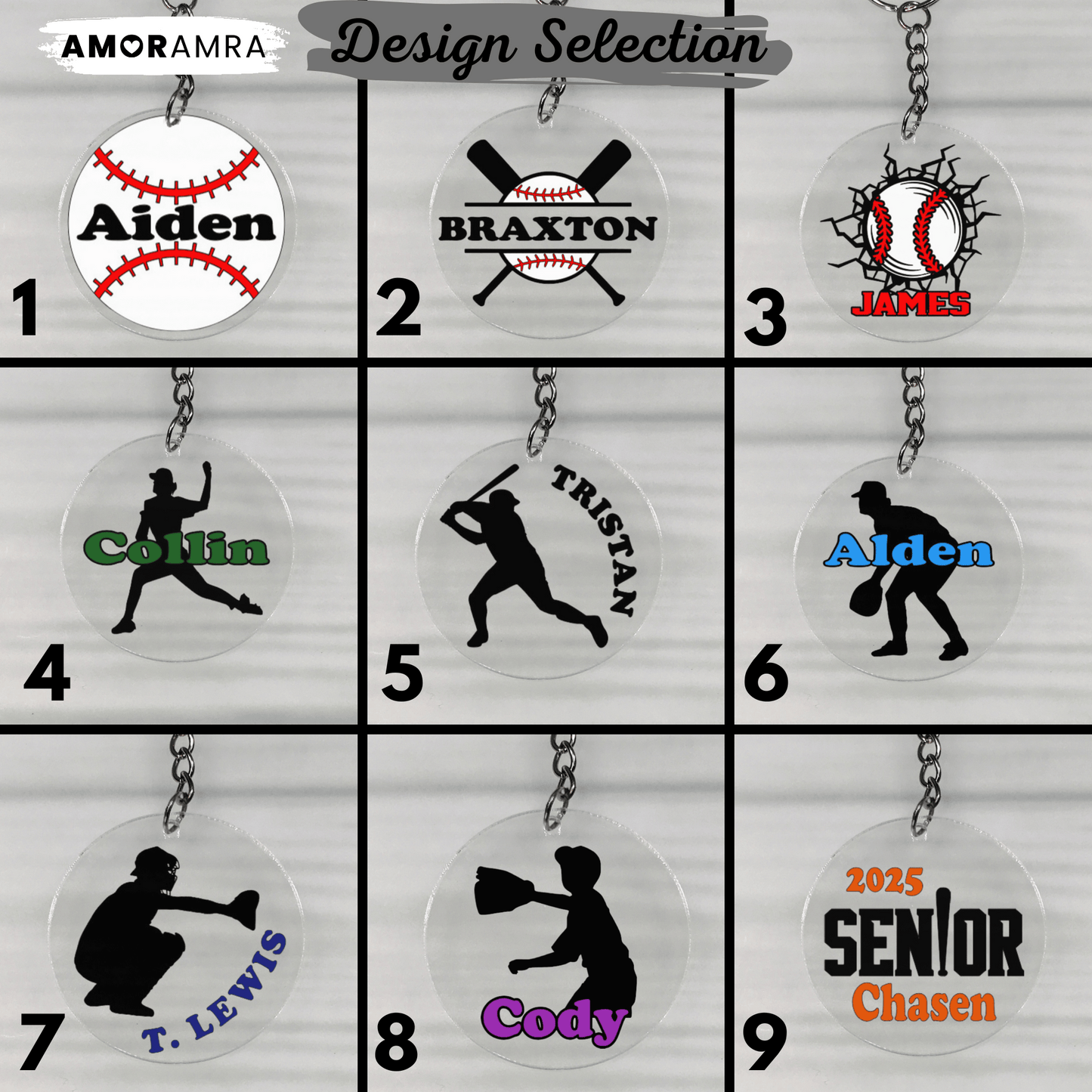 Personalized Baseball Keychain