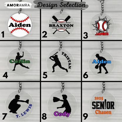 Personalized Baseball Keychain