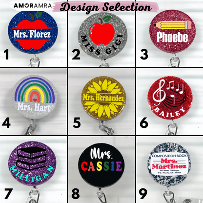 Personalized Teacher Retractable Badge Reel