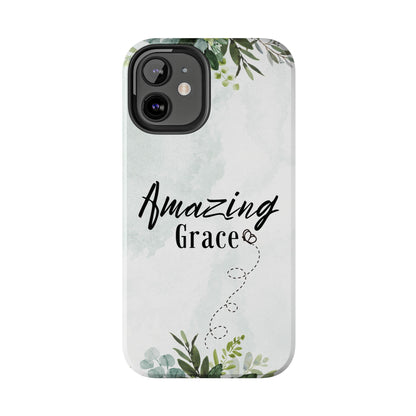Watercolor Greenery Amazing Grace iPhone Case