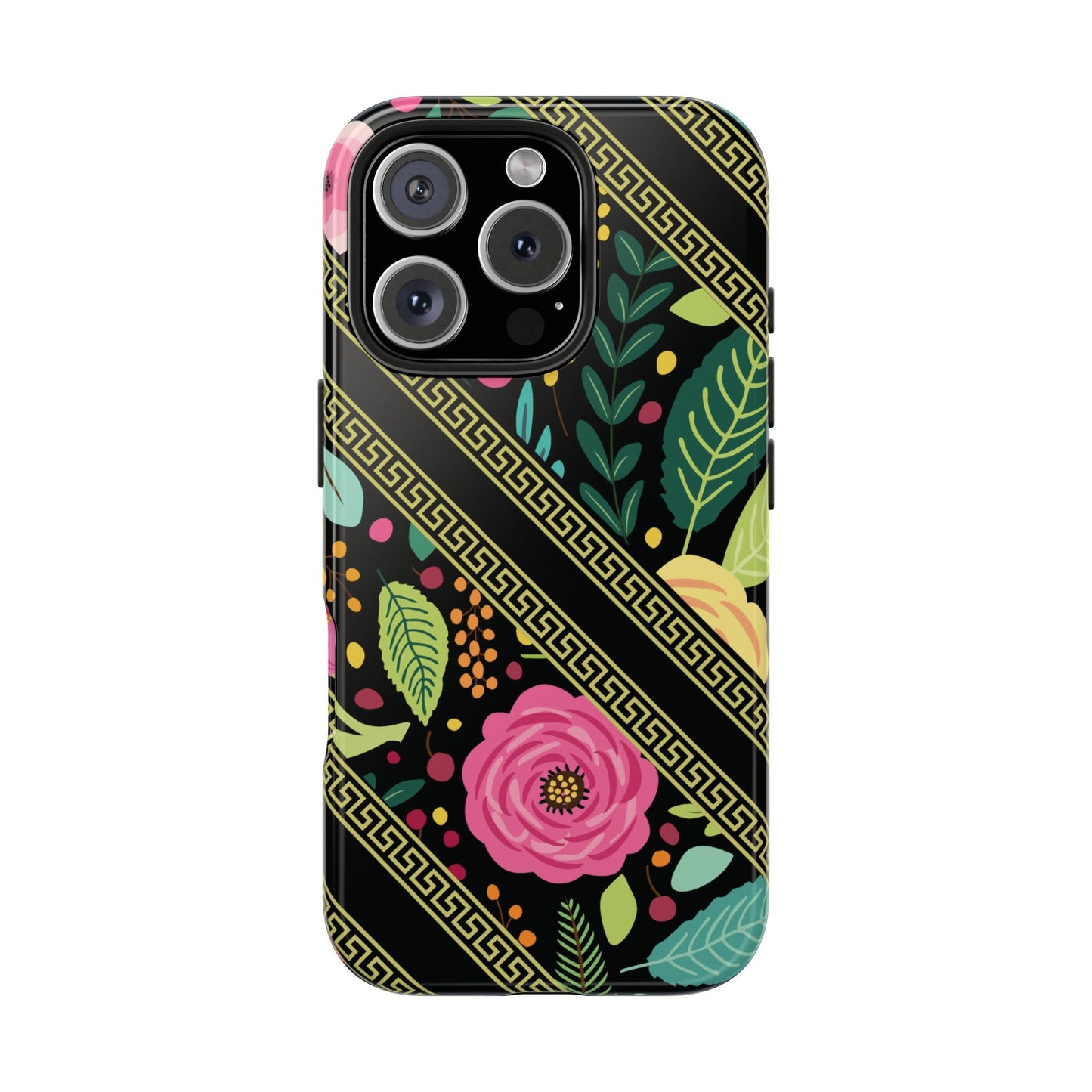 Elegant Black Floral Design iPhone Case