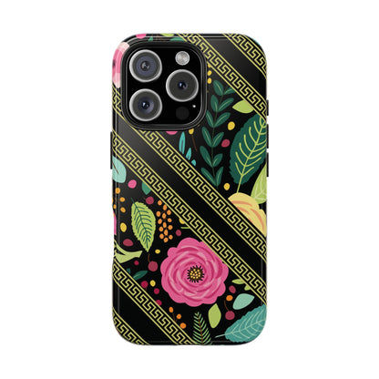 Elegant Black Floral Design iPhone Case