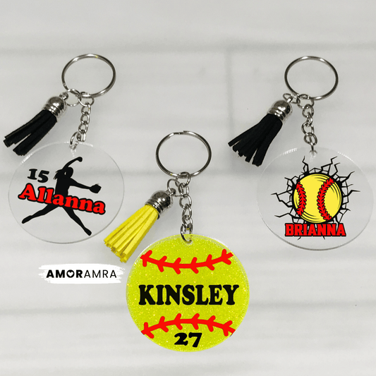 Personalized softball keychain Personalized Softball Keychain, Softball Bag tag, Softball Coach gift, Softball Team Gift, Softball, Softball Bat, Senior Softball Gift