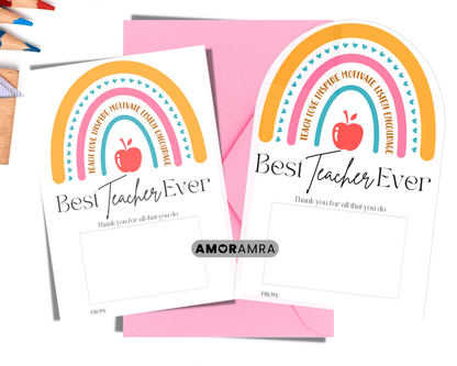 Teacher Gift Card Holder | Thank You Card - Amor Amra