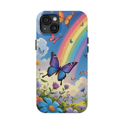 Retro Rainbow Butterfly iPhone Case