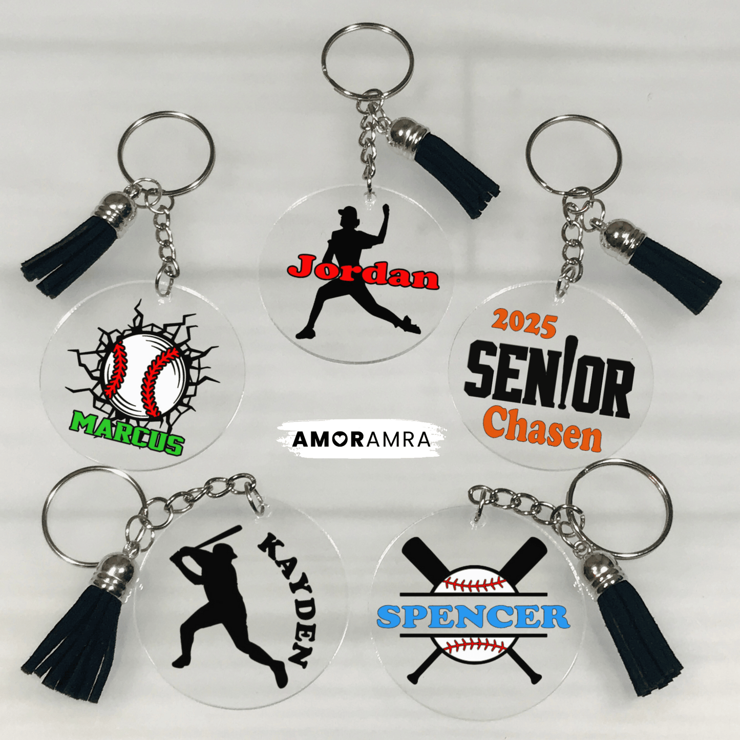 Personalized Baseball Keychain