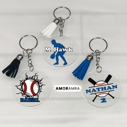 Personalized Baseball Keychain