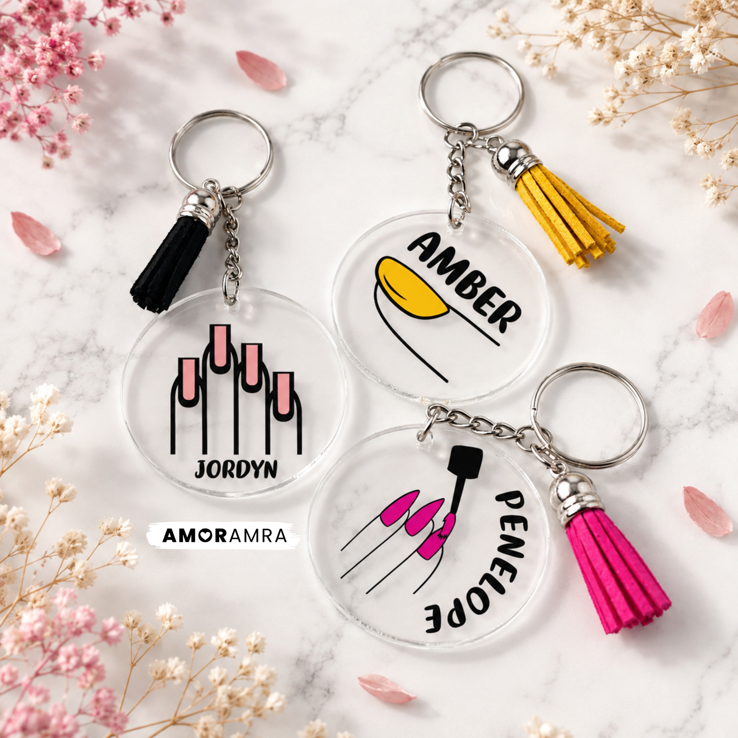 Personalized Nail Tech Keychain