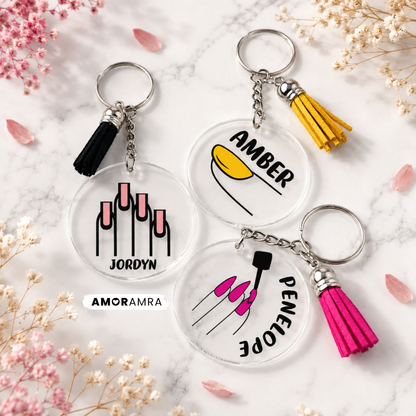 Personalized Nail Tech Keychain