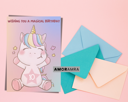 Birthday Card | Happy 10th Birthday - Amor Amra