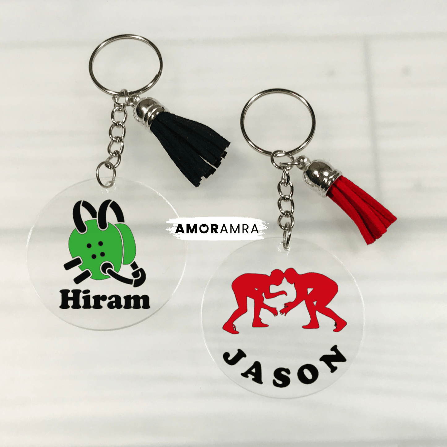 Personalized Wrestling Keychain