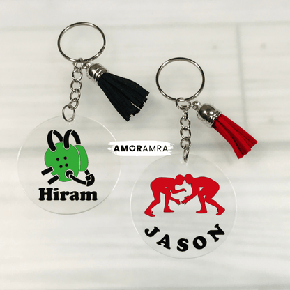 Personalized Wrestling Keychain