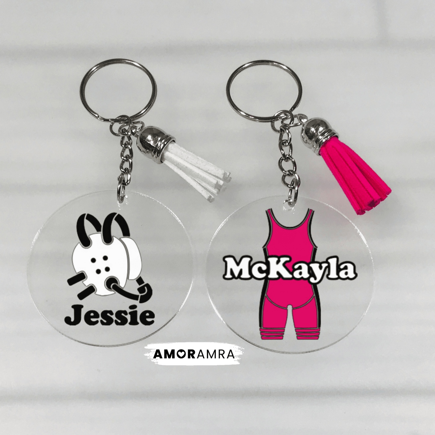 Personalized Wrestling Keychain