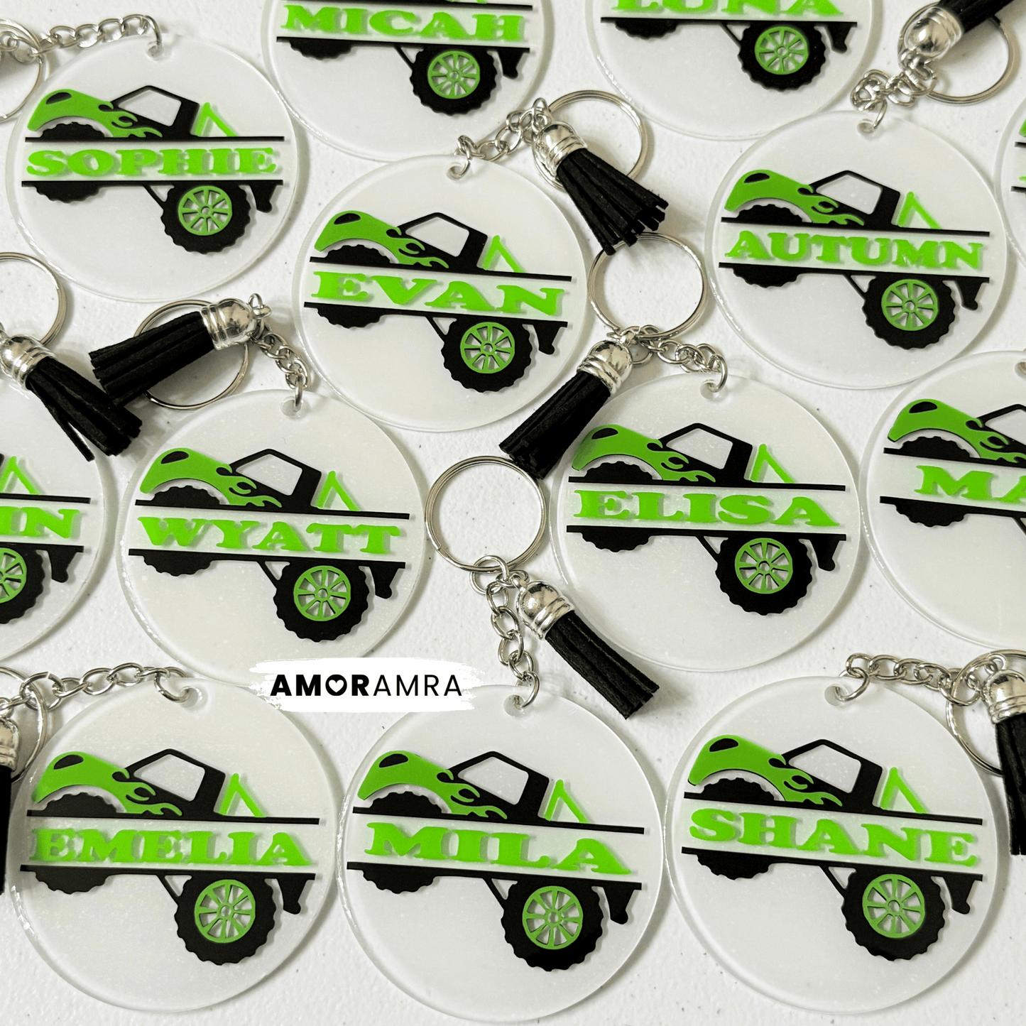 Personalized Monster Truck Keychain