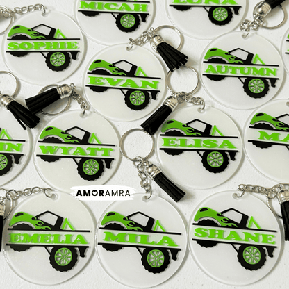 Personalized Monster Truck Keychain