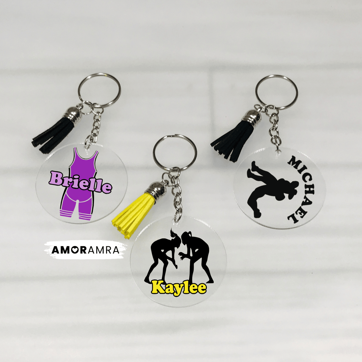 Personalized Wrestling Keychain
