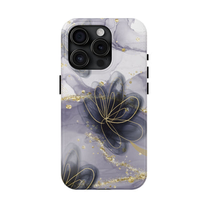 Elegant Black and Gold Floral iPhone Case