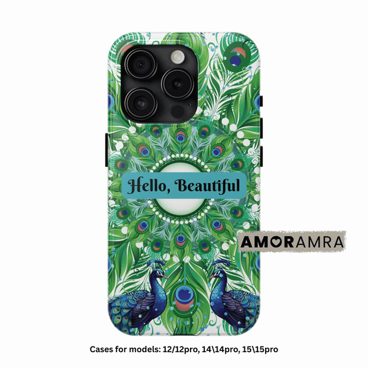 Hello, Beautiful Peacock iPhone Case