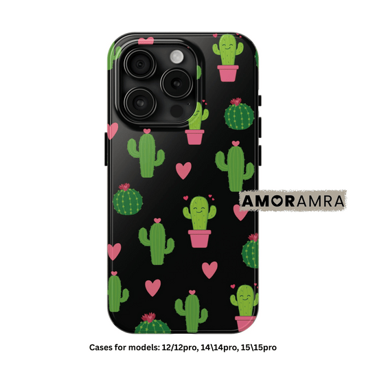 Cactus with Pink Hearts iPhone Case