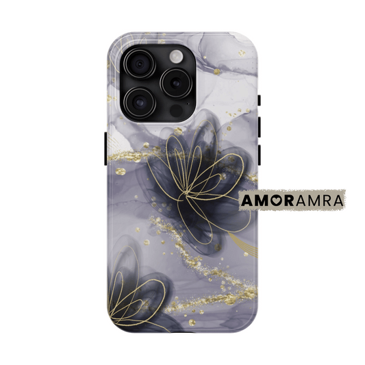 Elegant Black and Gold Floral iPhone Case