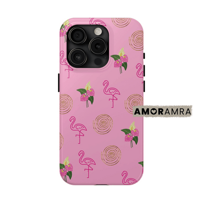 Pink Flamingo Floral iPhone Case