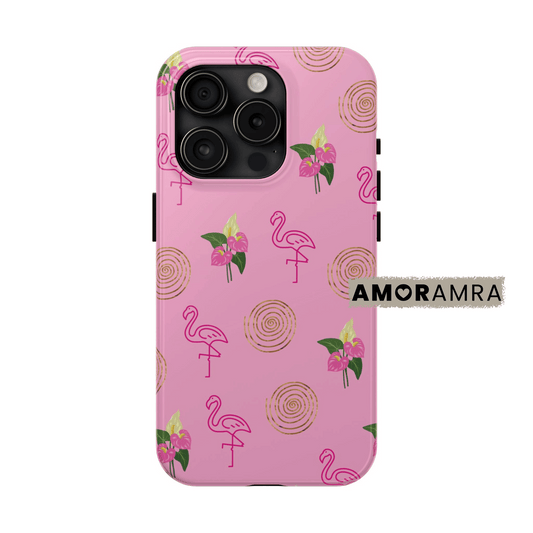 Pink Flamingo Floral iPhone Case