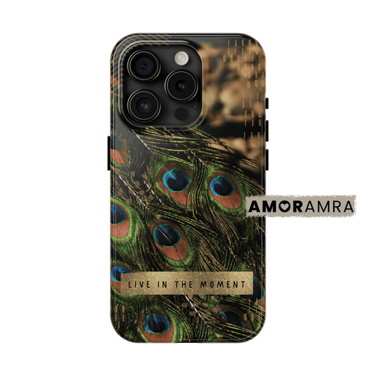 Live in the Moment Peacock iPhone Case