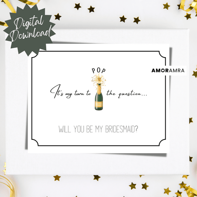 Printable Bridesmaid Proposal | Pop the Question - Amor Amra