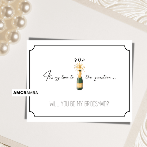 Printable Bridesmaid Proposal | Pop the Question - Amor Amra