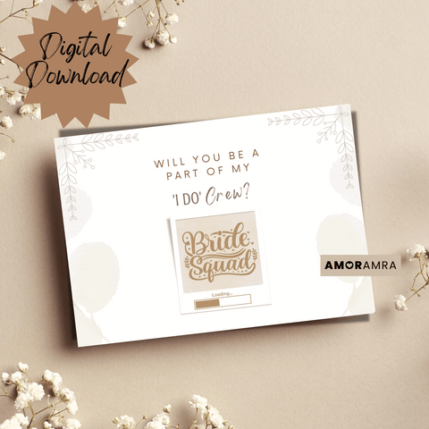 Printable Bridesmaid Proposal | 'I DO' Crew - Amor Amra