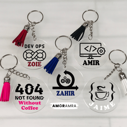 Computer Programmer Keychain Gift, Software Engineer Gift, Programming, Coder Gift, HTML CSS JavaScript Coding Keychain, Computer Science